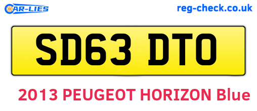 SD63DTO are the vehicle registration plates.
