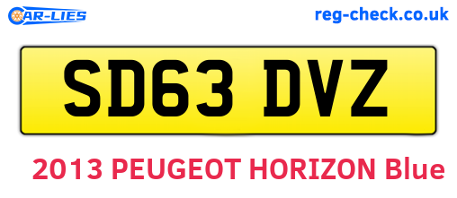 SD63DVZ are the vehicle registration plates.