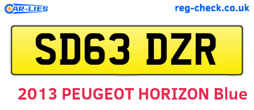 SD63DZR are the vehicle registration plates.