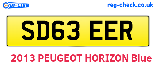 SD63EER are the vehicle registration plates.