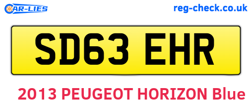 SD63EHR are the vehicle registration plates.