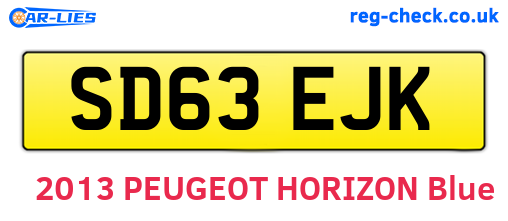 SD63EJK are the vehicle registration plates.