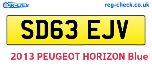 SD63EJV are the vehicle registration plates.