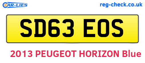 SD63EOS are the vehicle registration plates.