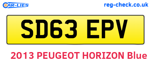 SD63EPV are the vehicle registration plates.