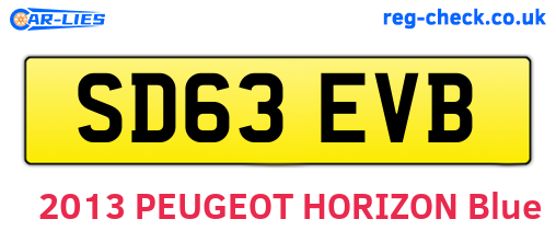 SD63EVB are the vehicle registration plates.