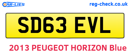 SD63EVL are the vehicle registration plates.
