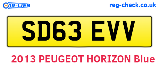 SD63EVV are the vehicle registration plates.