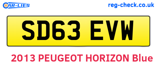 SD63EVW are the vehicle registration plates.