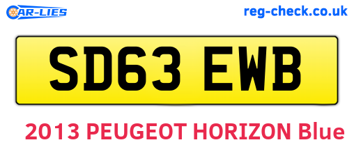 SD63EWB are the vehicle registration plates.