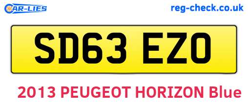 SD63EZO are the vehicle registration plates.