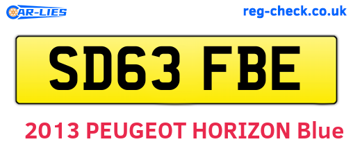 SD63FBE are the vehicle registration plates.