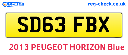 SD63FBX are the vehicle registration plates.