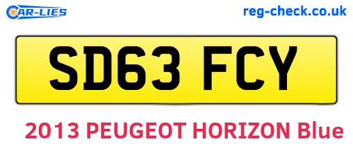 SD63FCY are the vehicle registration plates.