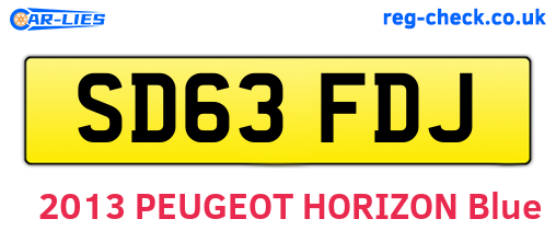 SD63FDJ are the vehicle registration plates.