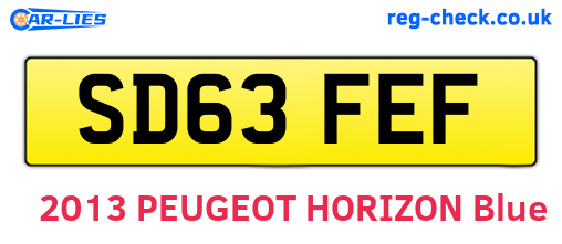 SD63FEF are the vehicle registration plates.