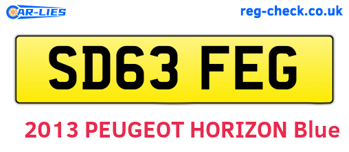 SD63FEG are the vehicle registration plates.