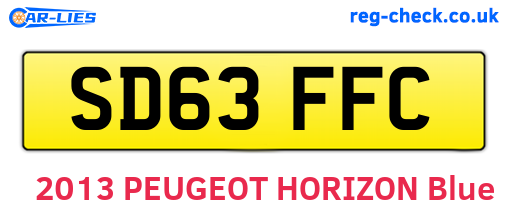 SD63FFC are the vehicle registration plates.