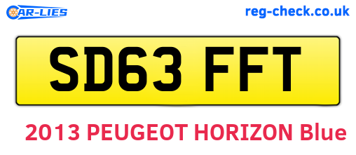 SD63FFT are the vehicle registration plates.