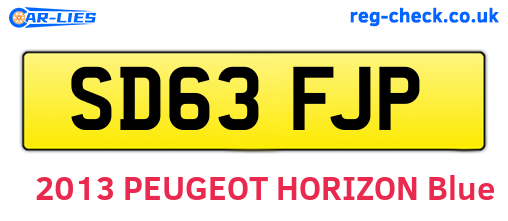 SD63FJP are the vehicle registration plates.