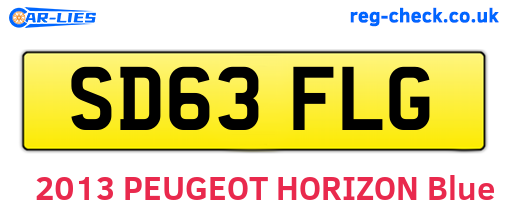 SD63FLG are the vehicle registration plates.