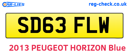 SD63FLW are the vehicle registration plates.