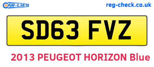 SD63FVZ are the vehicle registration plates.