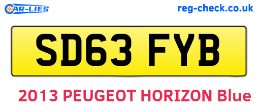 SD63FYB are the vehicle registration plates.