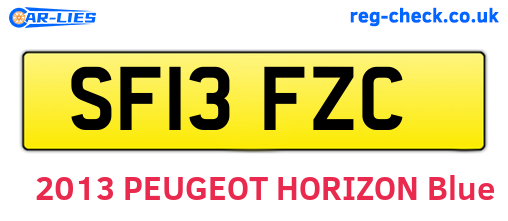 SF13FZC are the vehicle registration plates.
