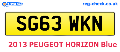 SG63WKN are the vehicle registration plates.