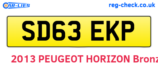 SD63EKP are the vehicle registration plates.