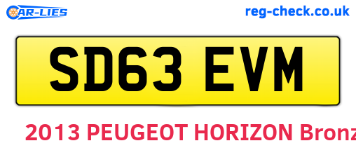 SD63EVM are the vehicle registration plates.
