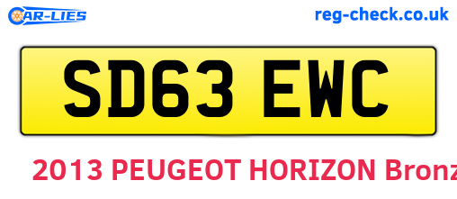 SD63EWC are the vehicle registration plates.
