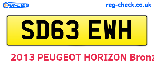 SD63EWH are the vehicle registration plates.