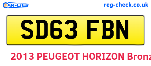 SD63FBN are the vehicle registration plates.