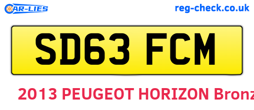 SD63FCM are the vehicle registration plates.