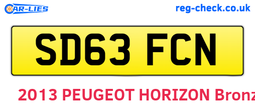 SD63FCN are the vehicle registration plates.