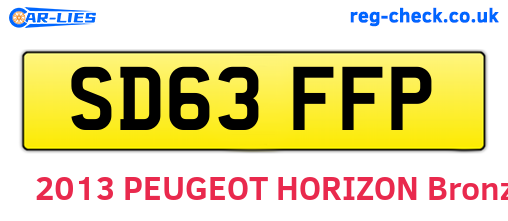 SD63FFP are the vehicle registration plates.