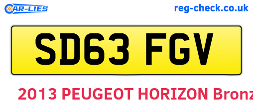 SD63FGV are the vehicle registration plates.