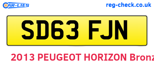 SD63FJN are the vehicle registration plates.