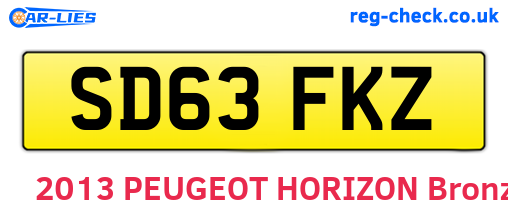 SD63FKZ are the vehicle registration plates.