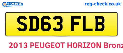 SD63FLB are the vehicle registration plates.