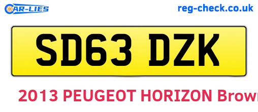 SD63DZK are the vehicle registration plates.