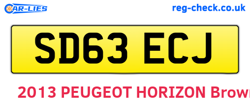 SD63ECJ are the vehicle registration plates.