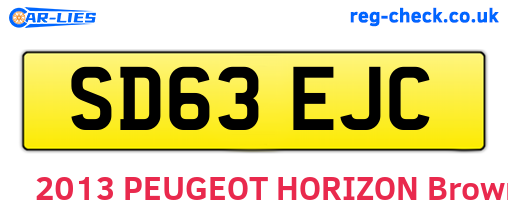 SD63EJC are the vehicle registration plates.