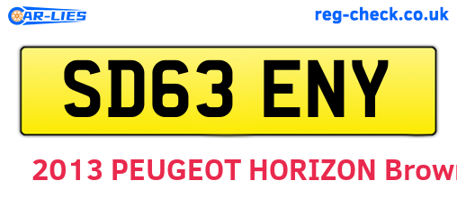 SD63ENY are the vehicle registration plates.