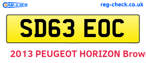 SD63EOC are the vehicle registration plates.