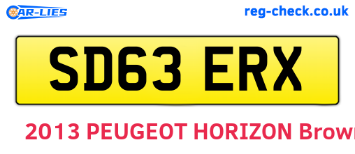 SD63ERX are the vehicle registration plates.