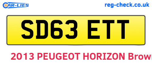 SD63ETT are the vehicle registration plates.
