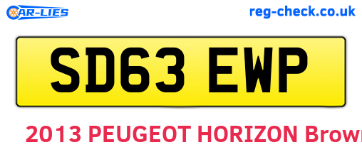 SD63EWP are the vehicle registration plates.
